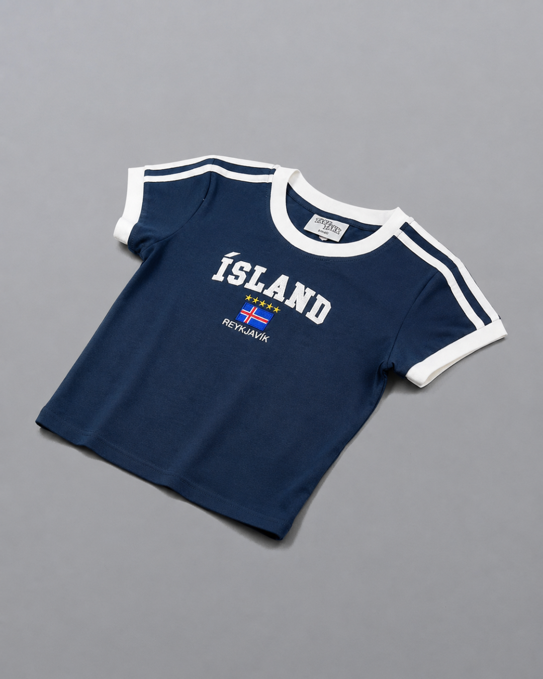 ÍSLAND CROP TOP NAVY