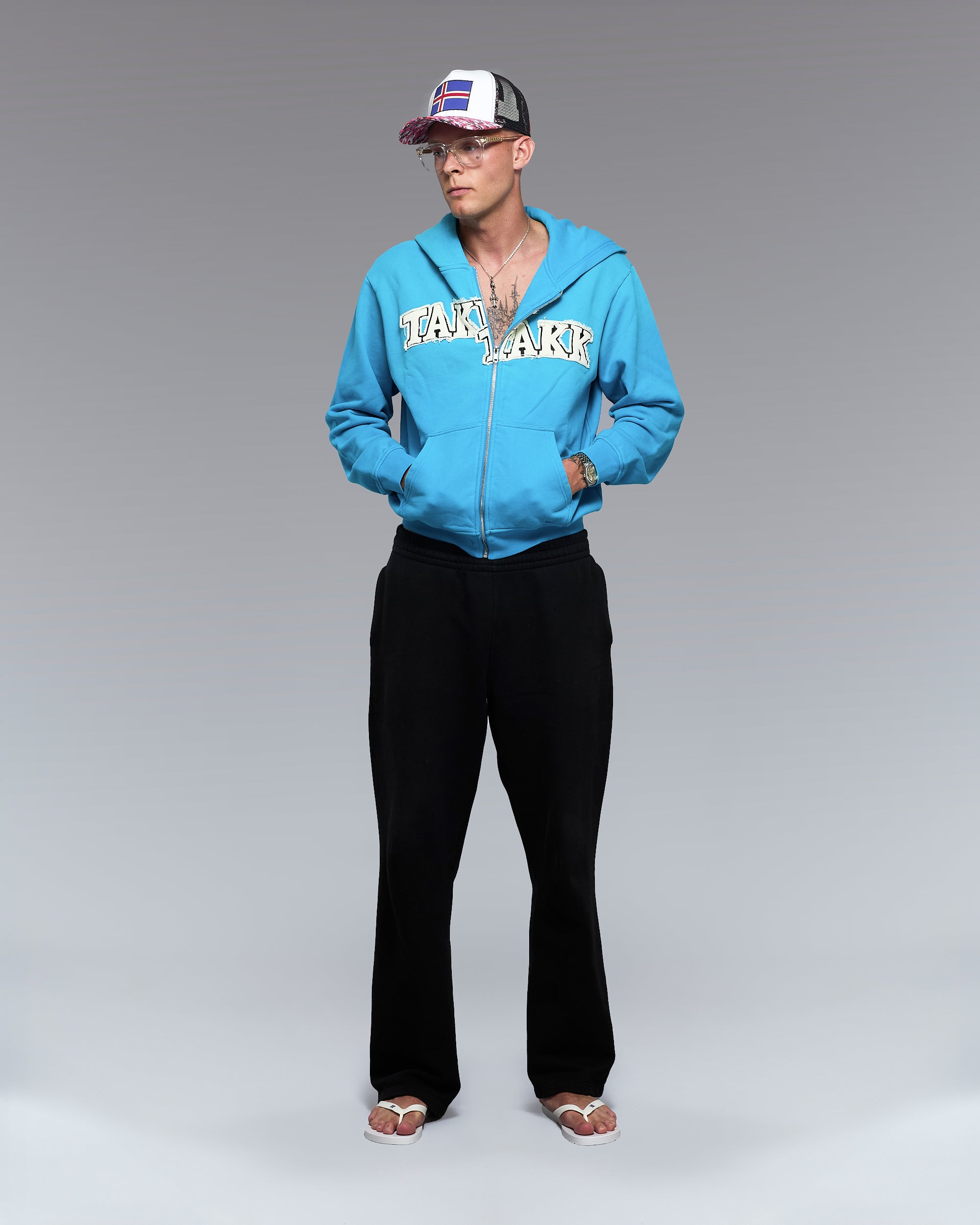 BLUE TAKK ZIP HOODIE