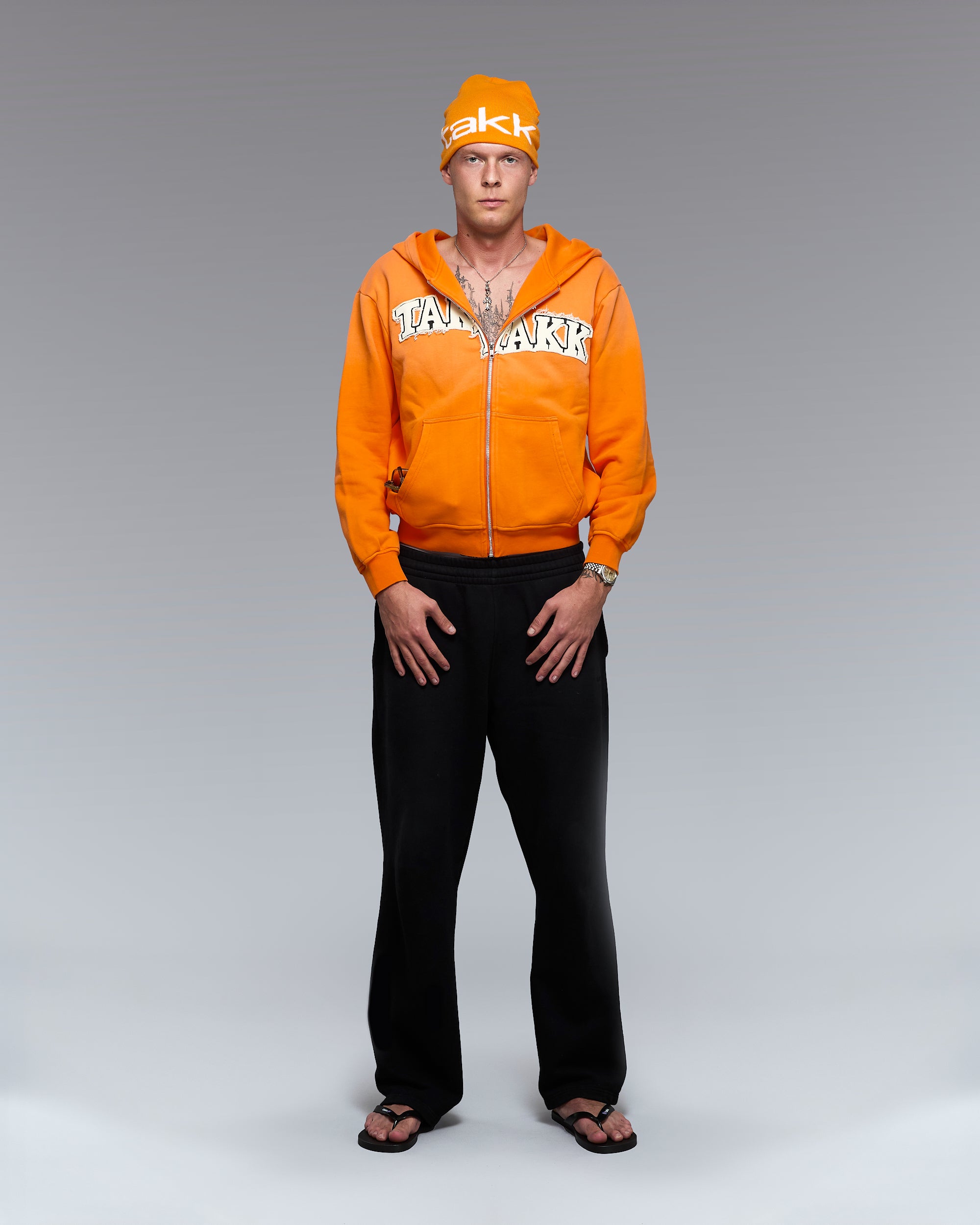 ORANGE TAKK ZIP HOODIE