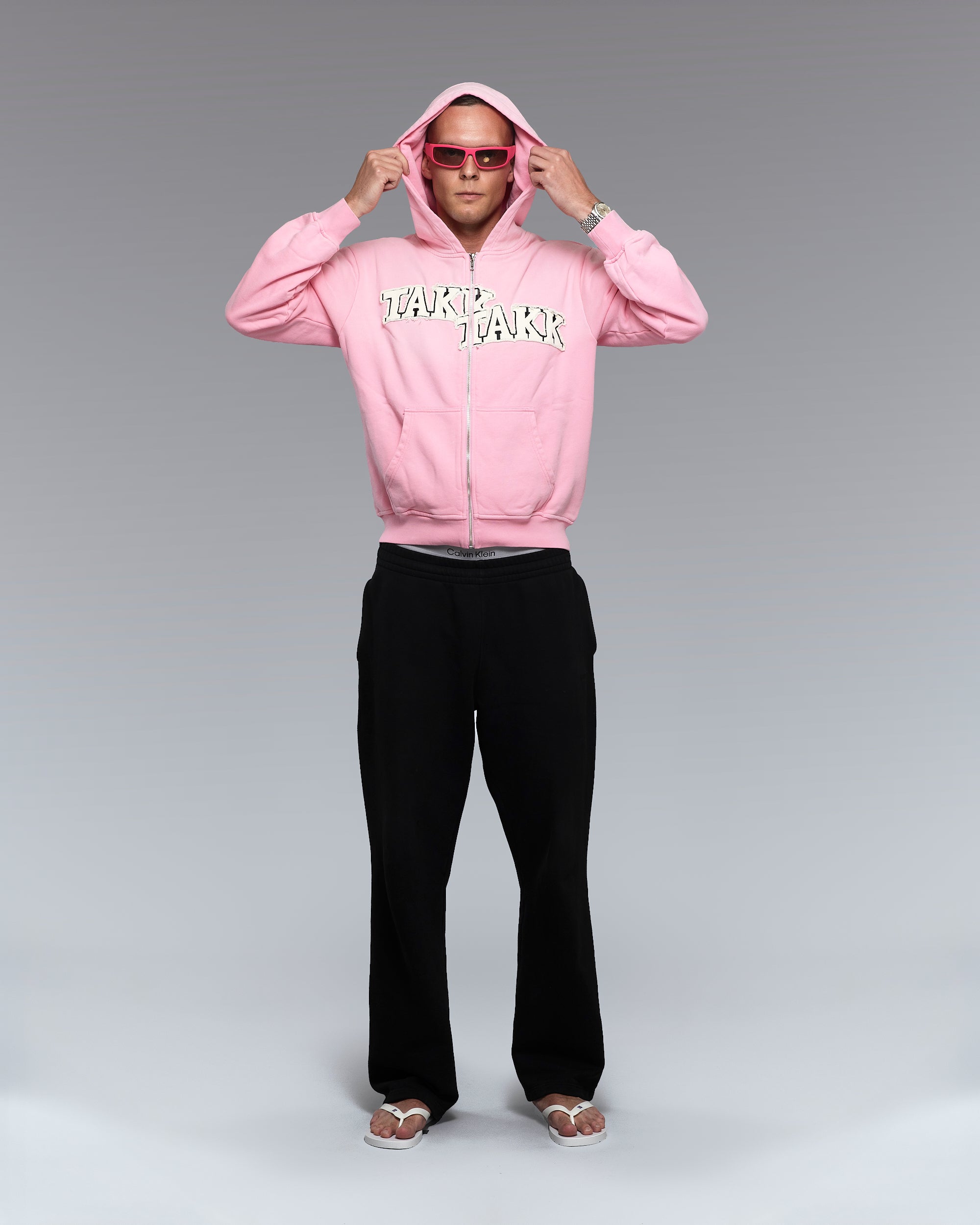 PINK TAKK ZIP HOODIE