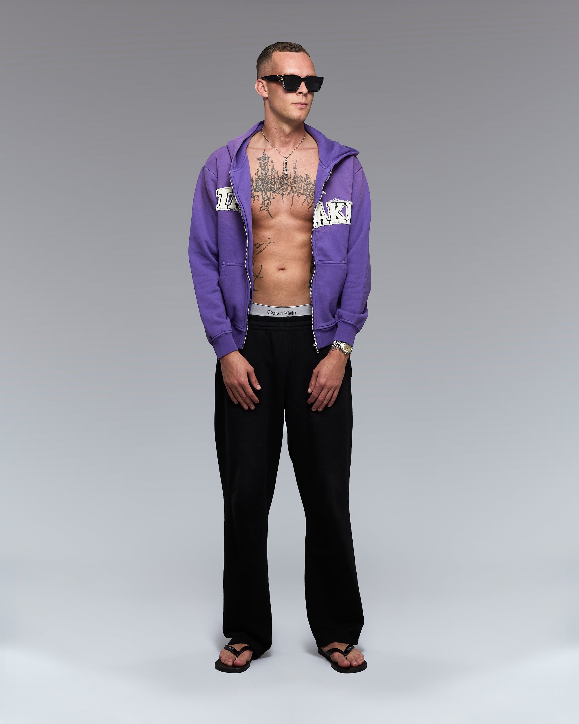 PURPLE TAKK ZIP HOODIE