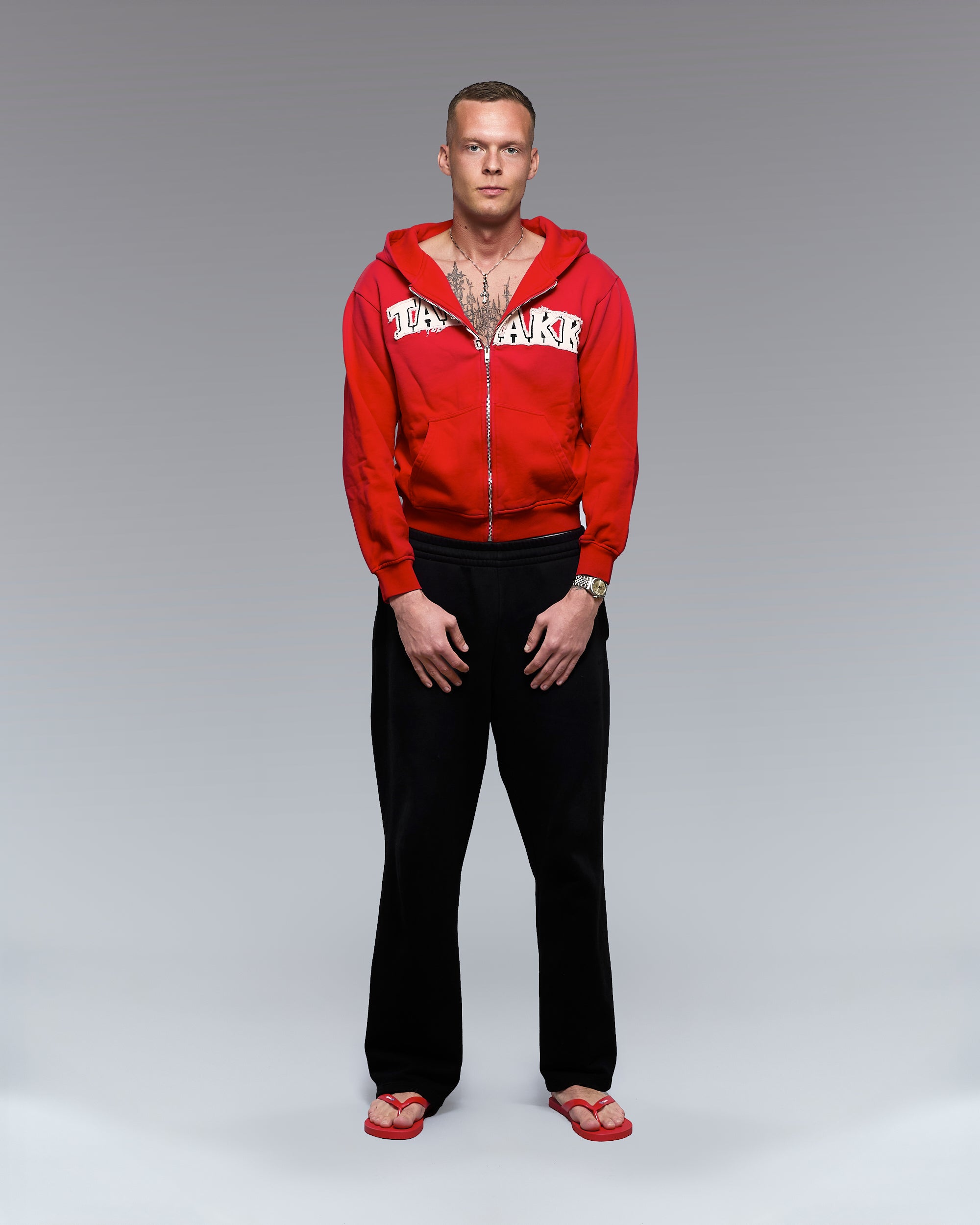 RED TAKK ZIP HOODIE