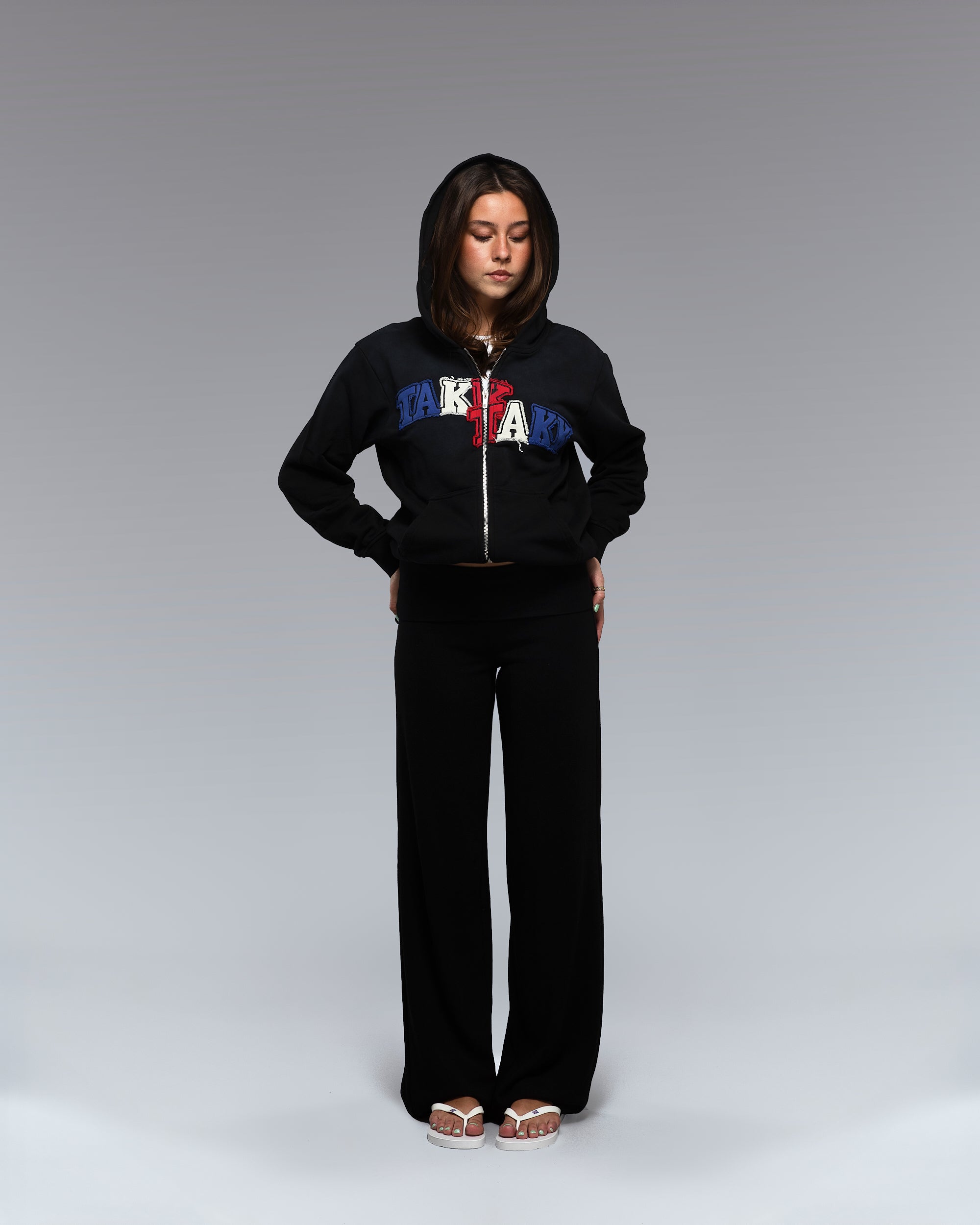 BLACK TAKK ZIP HOODIE