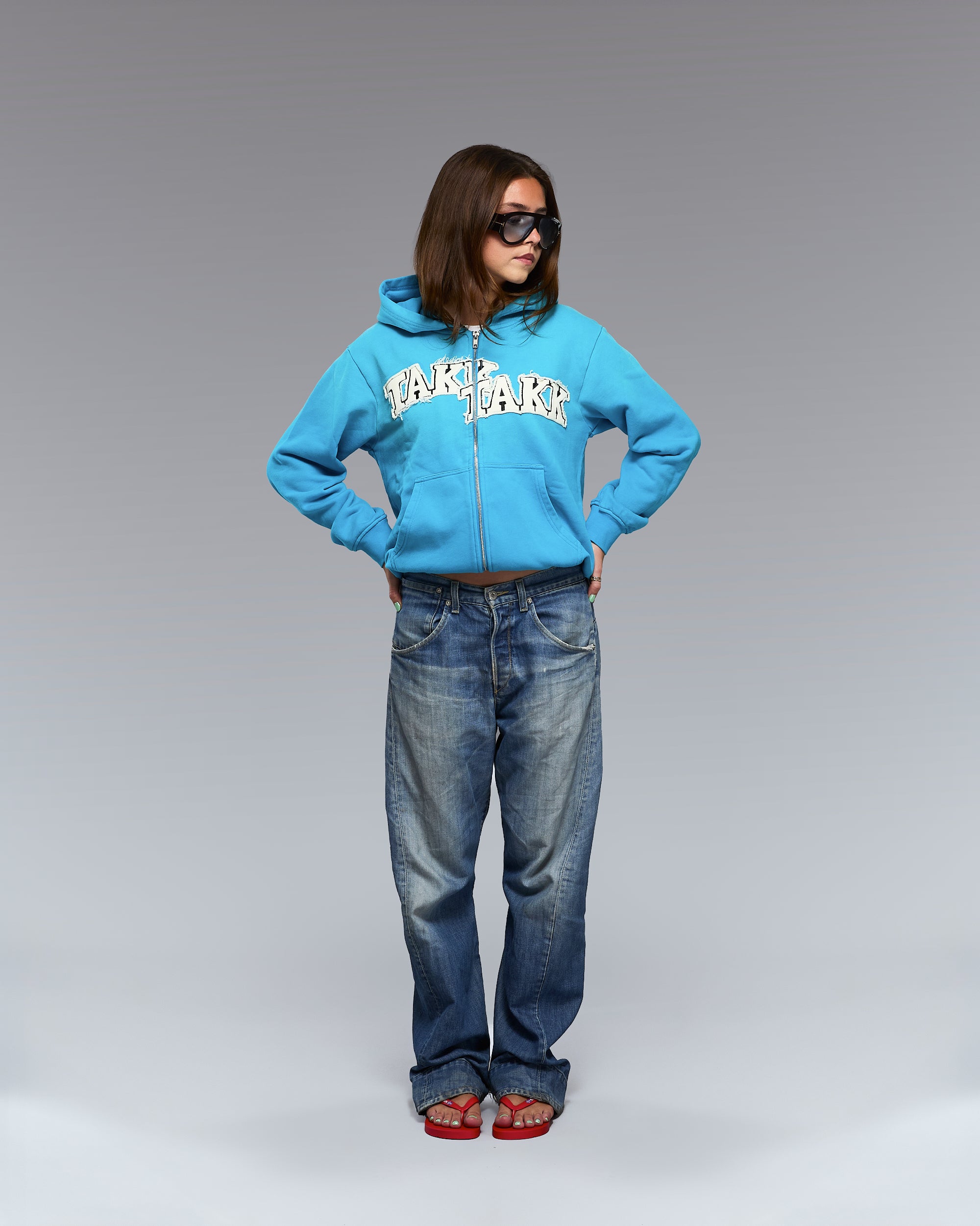 BLUE TAKK ZIP HOODIE